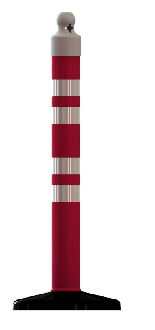 Веха сигнальная оградительная 6001 (Световозвращающий элемент, Цвет: красно-белый, Высота: 1200 мм.,  Диаметр: 110 мм., Материал основы: пластик. Вес: 12,5 кг.) (; Полиуретан; )