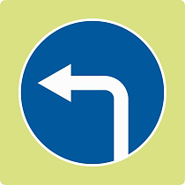 Дорожный знак с флуоресцентной окантовкой 4.1.3 Движение налево