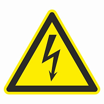 Знак безопасности W08 Опасность поражения электрическим током (50x50, Плёнка ПВХ)