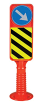 Гибкий сигнальный столбик с дорожным знаком объезда (Высота: 850мм. Размер основы: 200 мм. Вес: 2 кг.) (Материал: Полиуретан)